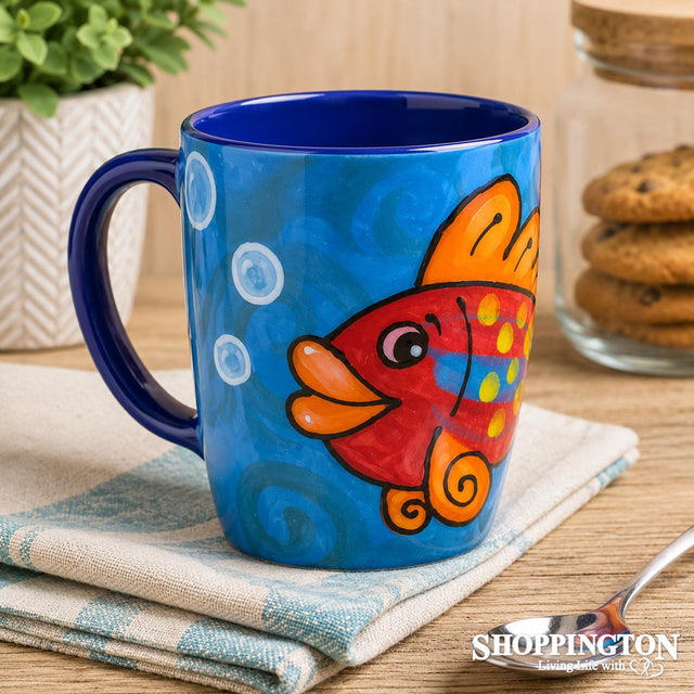 NZ Made Hand Painted -Red Fish Blokes Mug