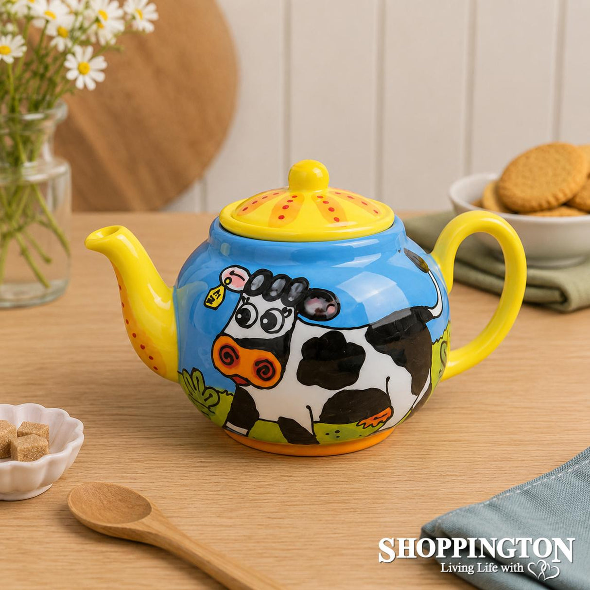 NZ Made Hand Painted - Tea Pot Cow