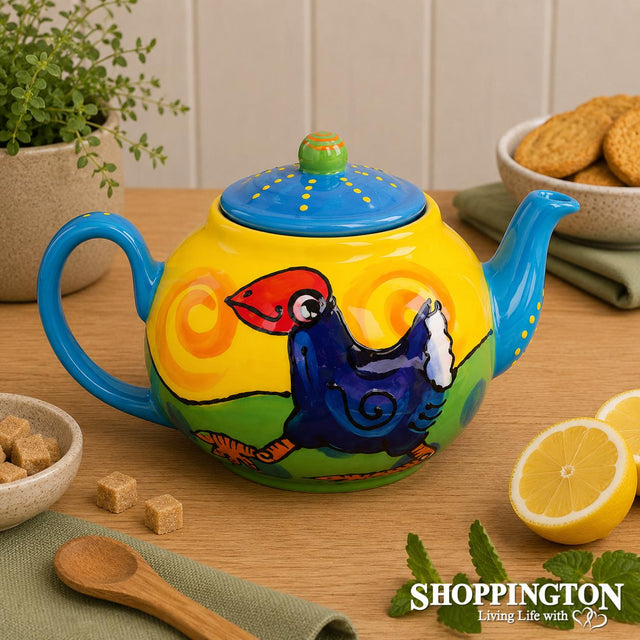 NZ Made Hand Painted - Tea Pot Pukeko Walking