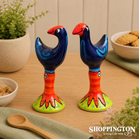 NZ Made Handpainted - Pukeko Salt & Pepper Set