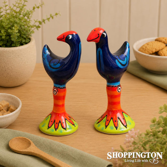 NZ Made Handpainted - Pukeko Salt & Pepper Set