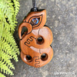 NZ Made Kauri Pendant - Carved Manaia