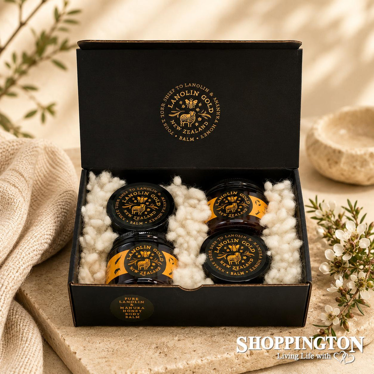 NZ Made Lanolin & Manuka Honey Gold Balm Gift Set