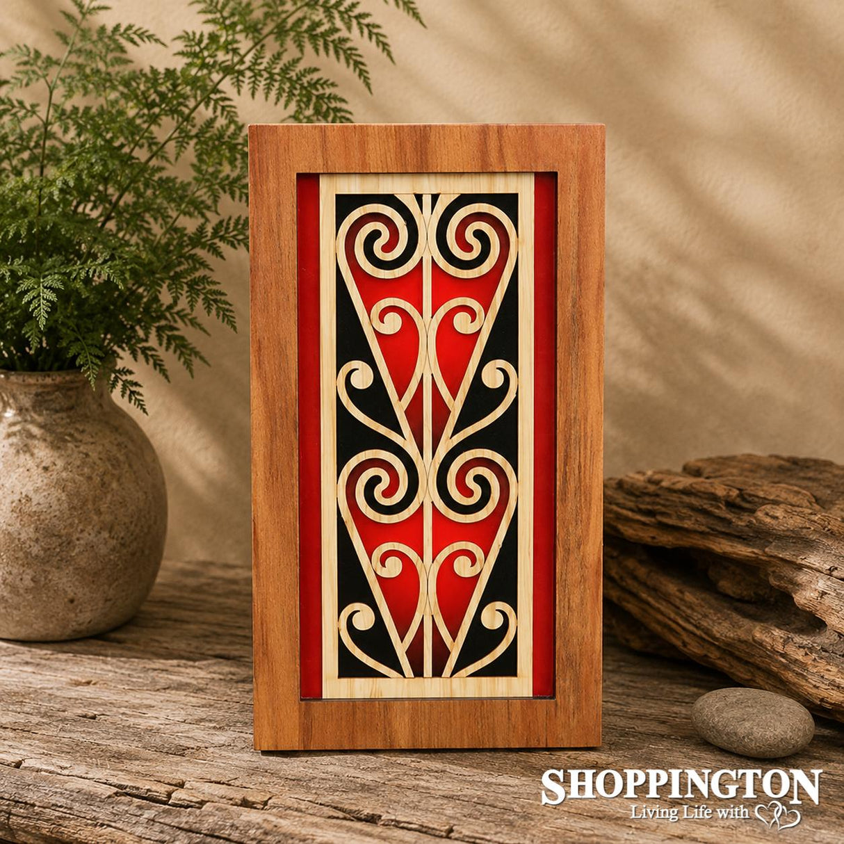 NZ Made Rimu Scroll Wall Art