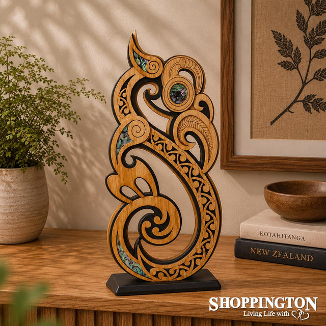 NZ Made Wooden Standing Art Work - Manaia