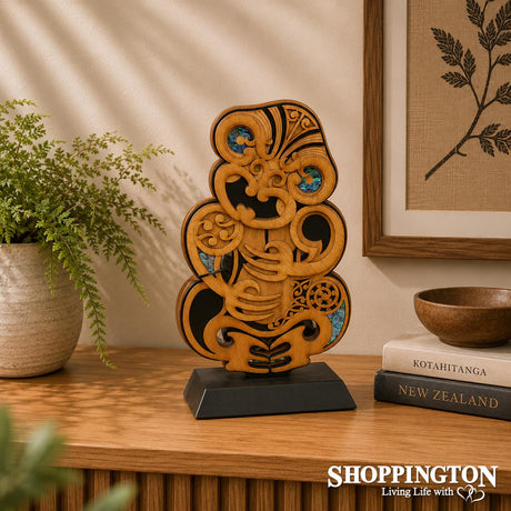 NZ Made Wooden Standing Art Work - Tiki