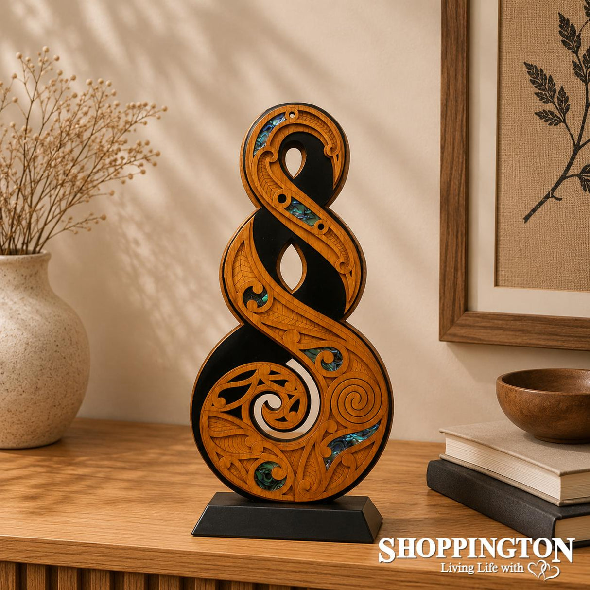 NZ Made Wooden Standing Art Work - Twist