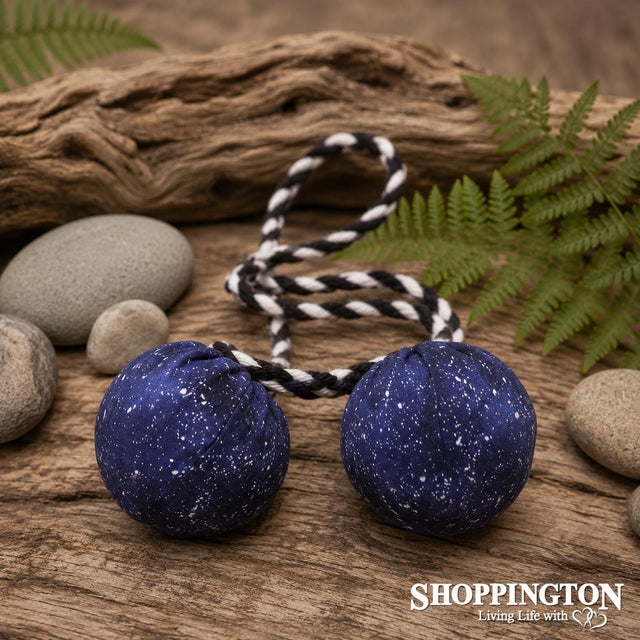 NZ Matariki Patterned Fabric Poi - Blue