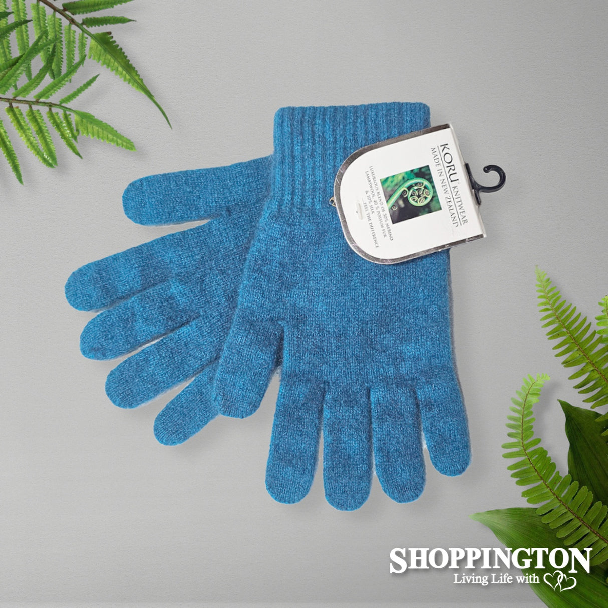 NZ Made Koru Knitwear - Possum Merino Gloves / Pacific