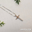 Necklace - 925 sterling silver cross pendant and chain