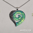 Necklace - Blue Koru Heart