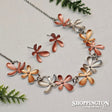 Necklace - Bronze & Gold Flower Set