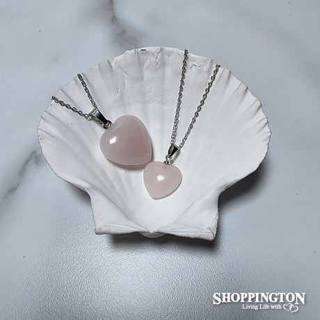 Necklace - Heart Shaped Rose Quartz