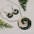 Necklace - Jade Resin & Laser Engraved Closed Koru