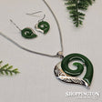 Necklace - Jade Resin & Laser Engraved Koru Heart