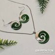 Necklace - Jade Resin & Laser Engraved Koru