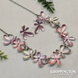 Necklace - Lilac & Silver Flower Set