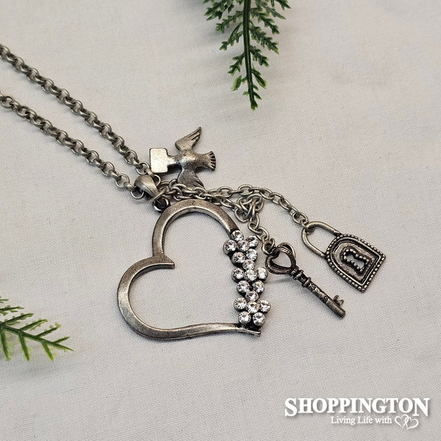 Necklace - Love Mail Heart Steampunk
