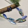 Necklace - Paua & Blue Leaves Necklace & Earrings Set
