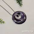 Necklace - Purple Koru Rhodium Pendant