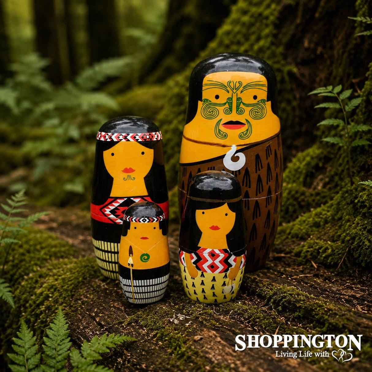 Nesting Doll Maori Whanau 4pc