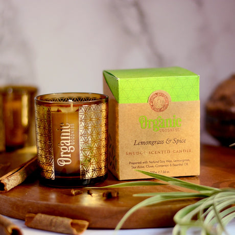 Organic Goodness - Smudge Scented Candles / Lemongrass & Spice