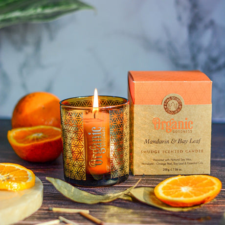 Organic Goodness - Smudge Scented Candles / Mandarin & Bay Leaf