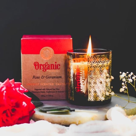 Organic Goodness - Smudge Scented Candles / Rose & Geranium