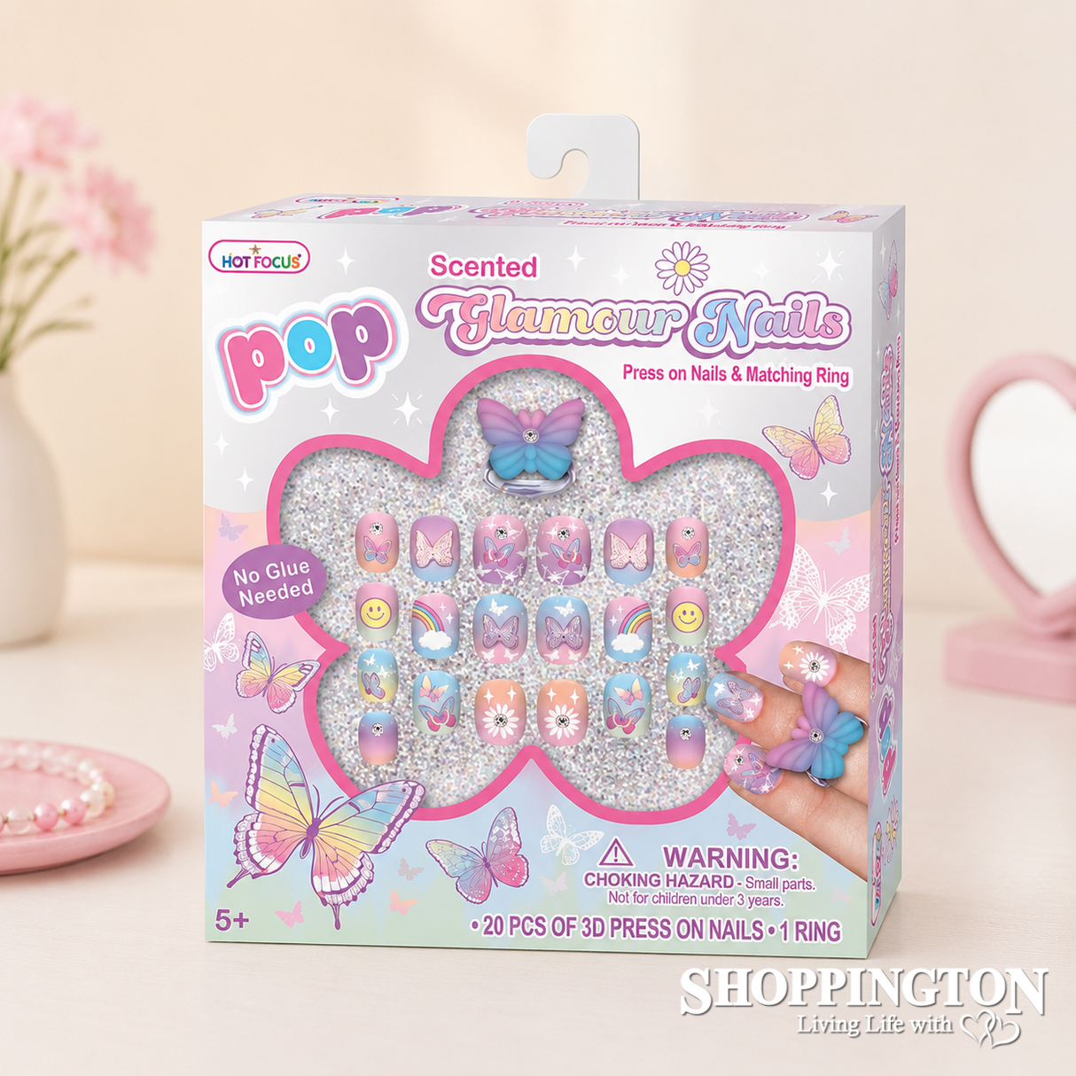 POP 3D Glamour Nails - Butterflies and Rainbows