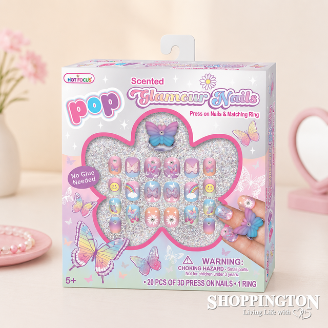 POP 3D Glamour Nails - Butterflies and Rainbows