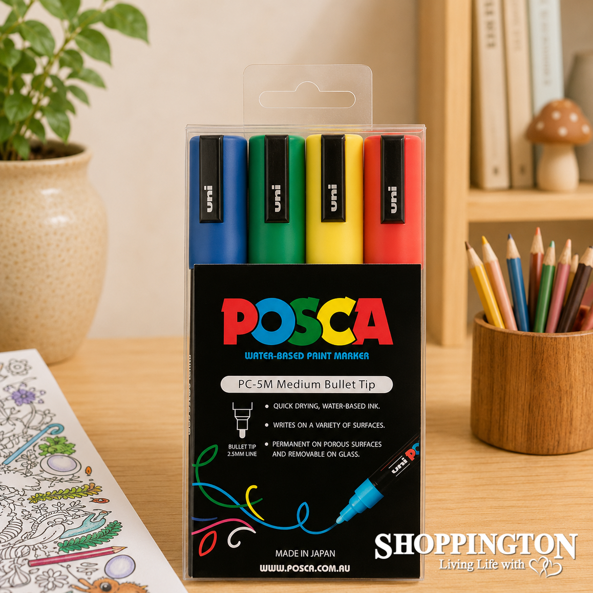 POSCA PC 5M Paint Markers Assorted 4 Pack