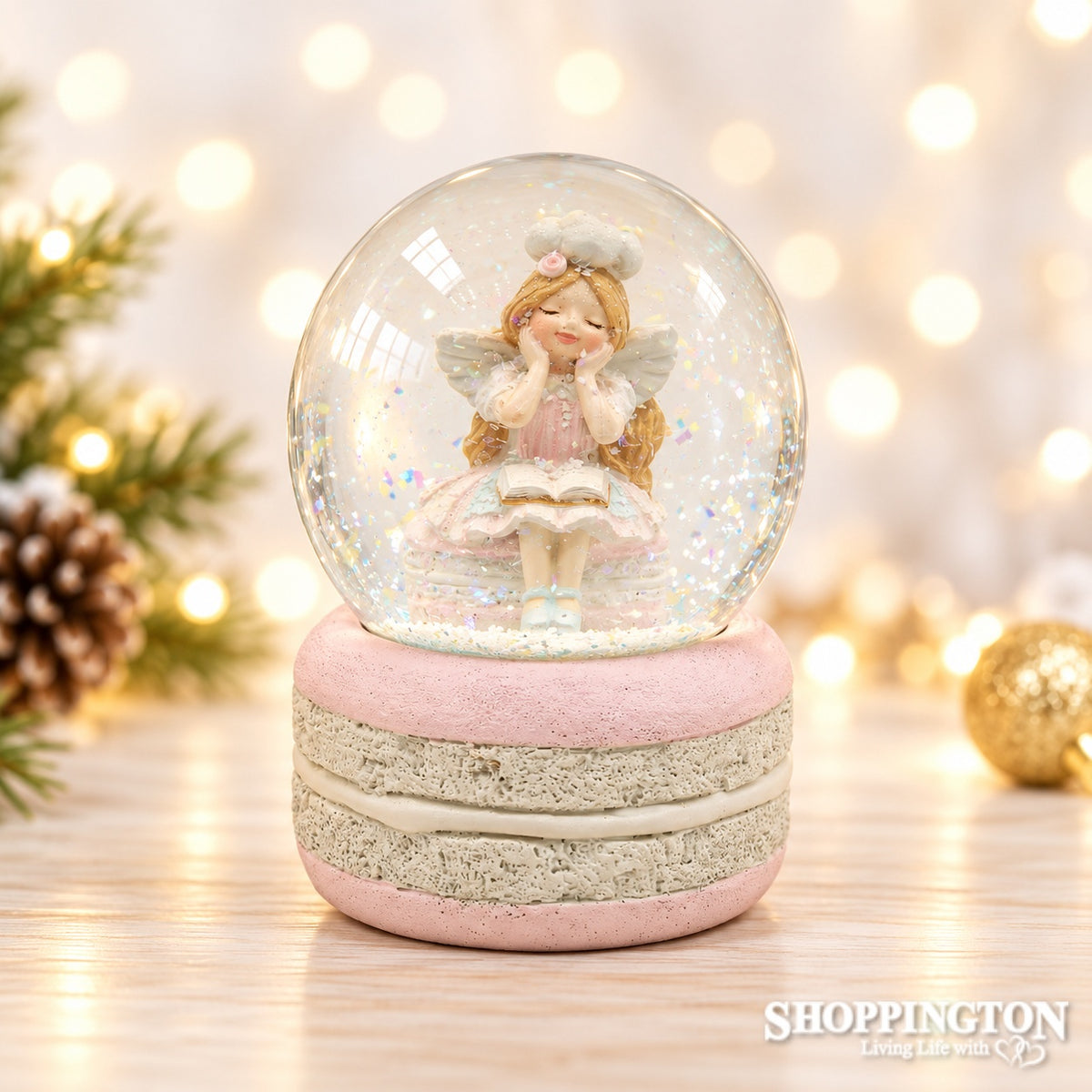 Angel on Macaron Snowglobe