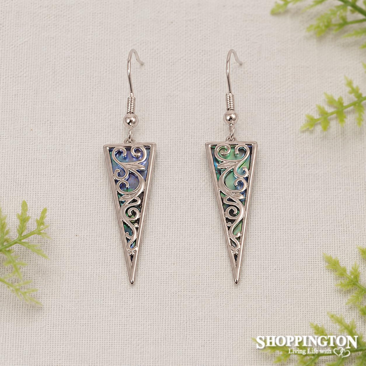 Paua Triangle Earrings