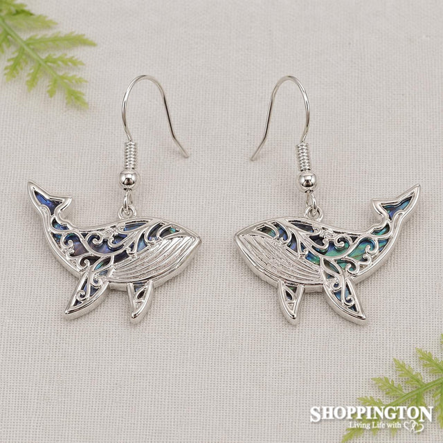 Paua Whale Earrings