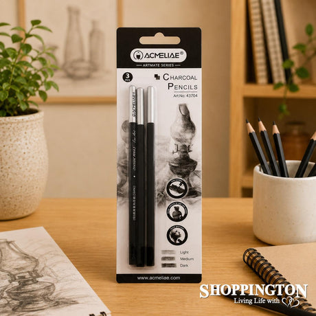 Pencils Charcoal 3 Shades 3pc