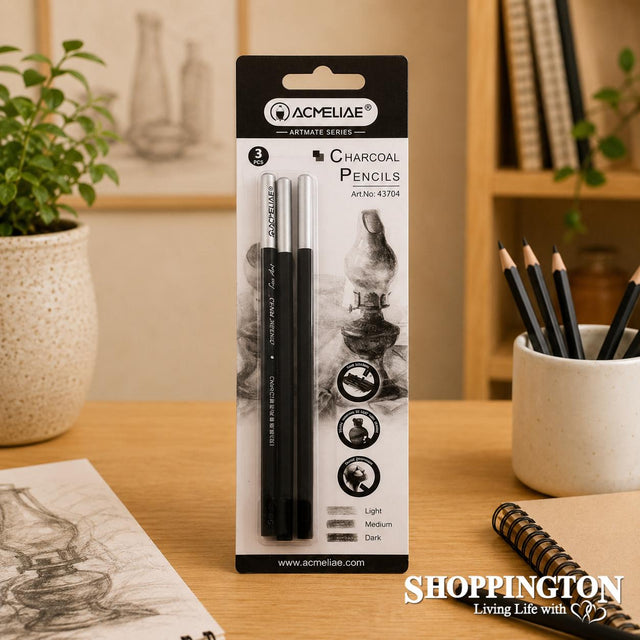 Pencils Charcoal 3 Shades 3pc