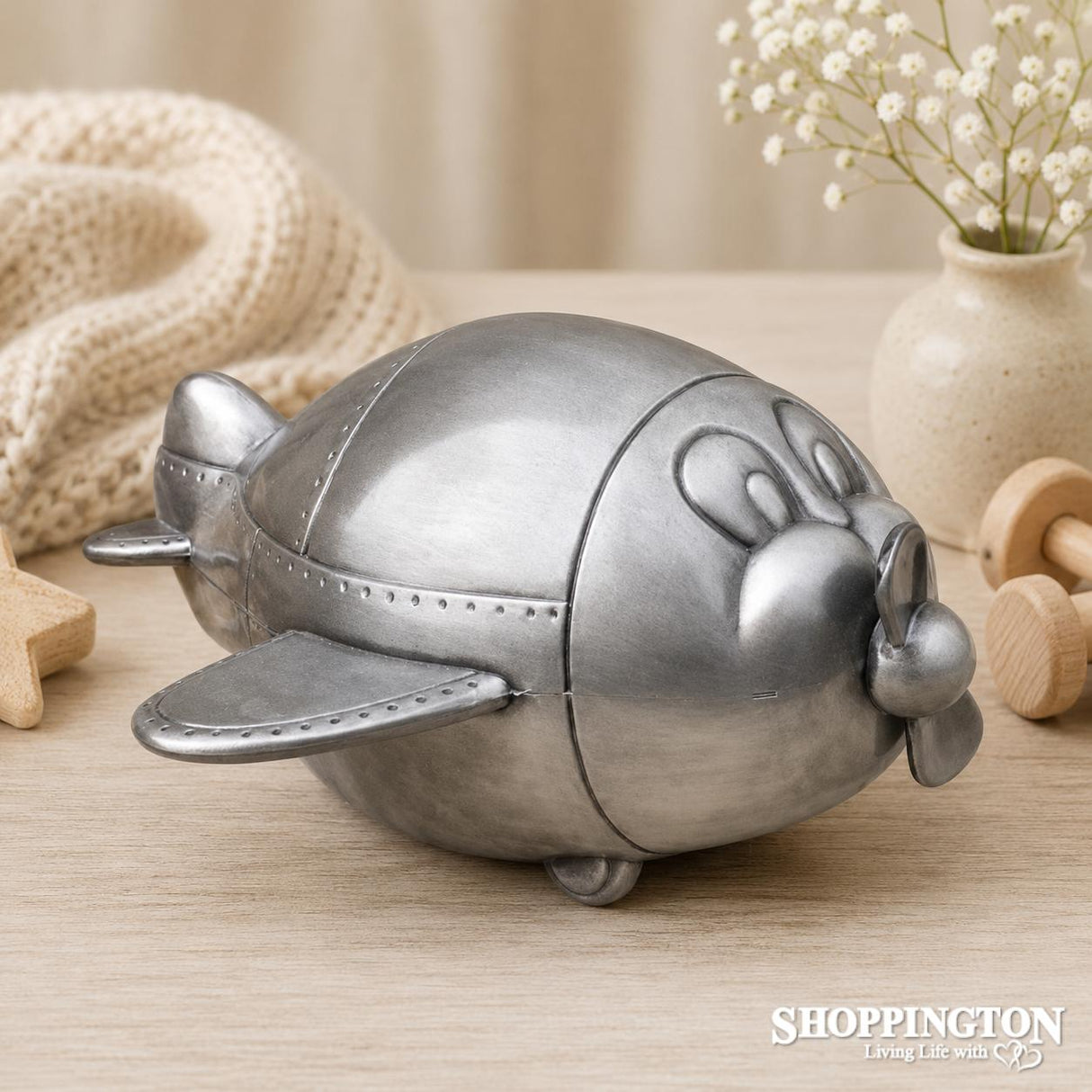 Pewter Aeroplane Money Box