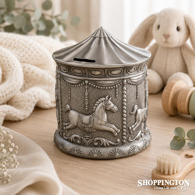 Pewter Horse Carousel Money Box