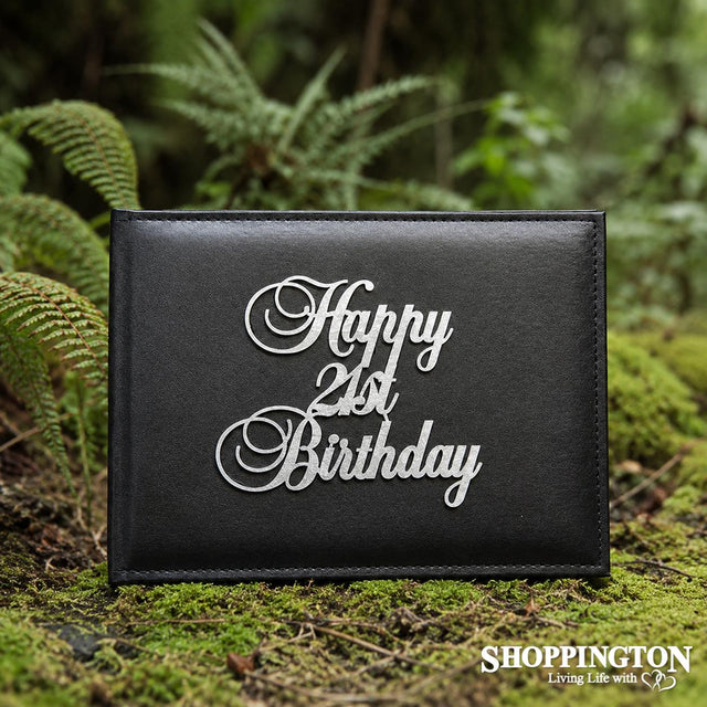 Photo Album - Happy 21st Black & Silver