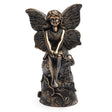 Plant Stake Topper: Antique Bronze Fairy Sitting On Tree Stump