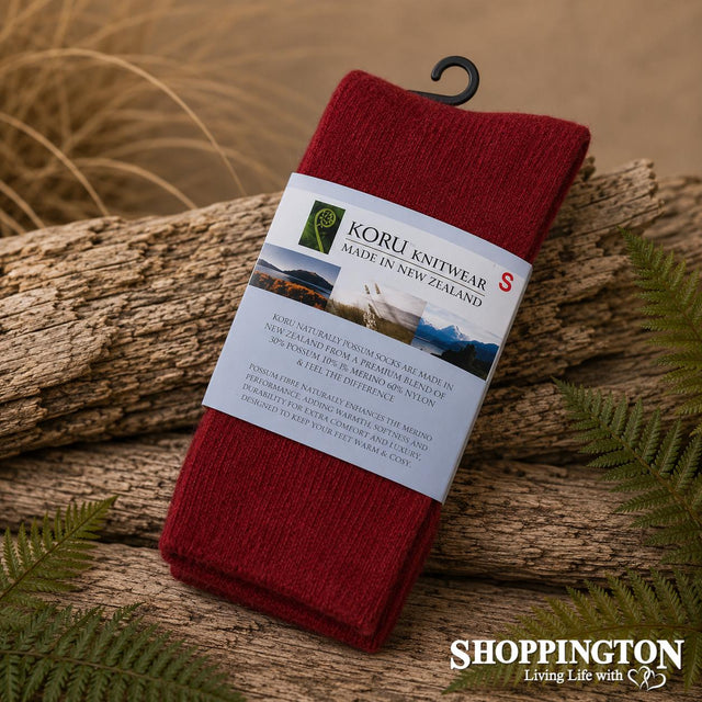 Possum Merino - Dress Socks / Red