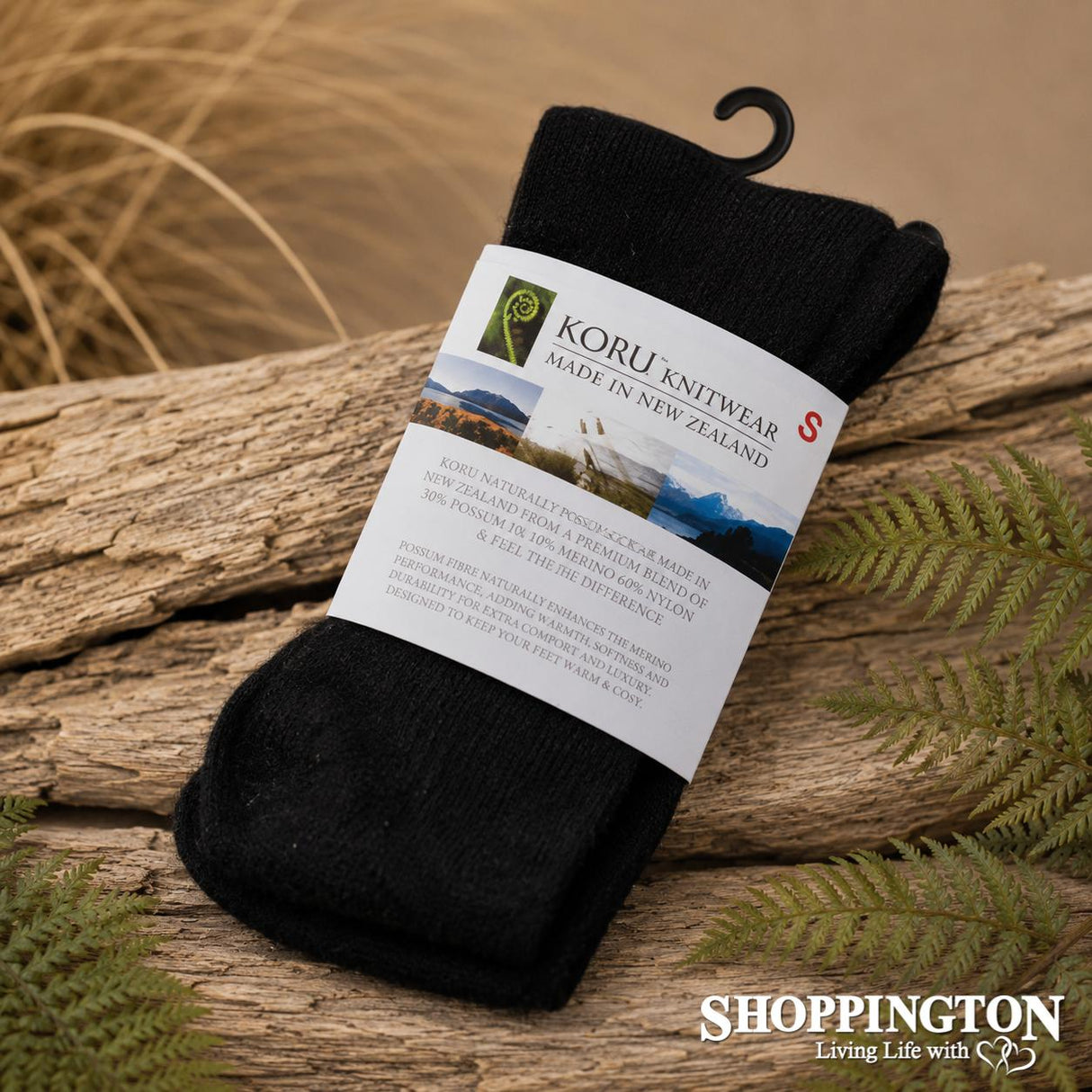 Possum Merino - Ribbed Socks / Black