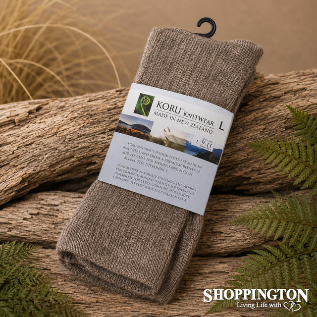 Possum Merino - Ribbed Socks / Mocha