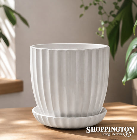Pot Planter - Ridge Pot with Saucer