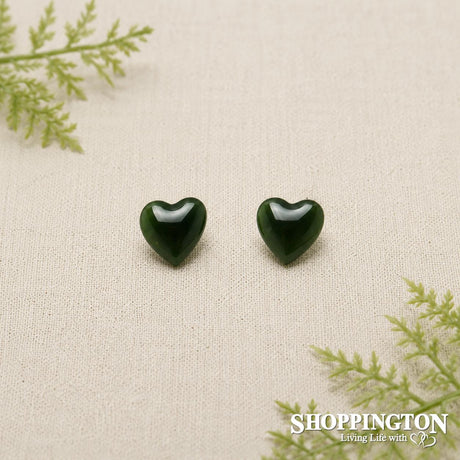 Pounamu - Earrings Heart Stud