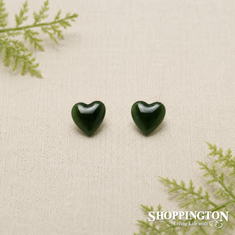Pounamu - Earrings Heart Stud