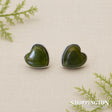 Pounamu - Earrings Sterling Silver Heart Stud 12mm