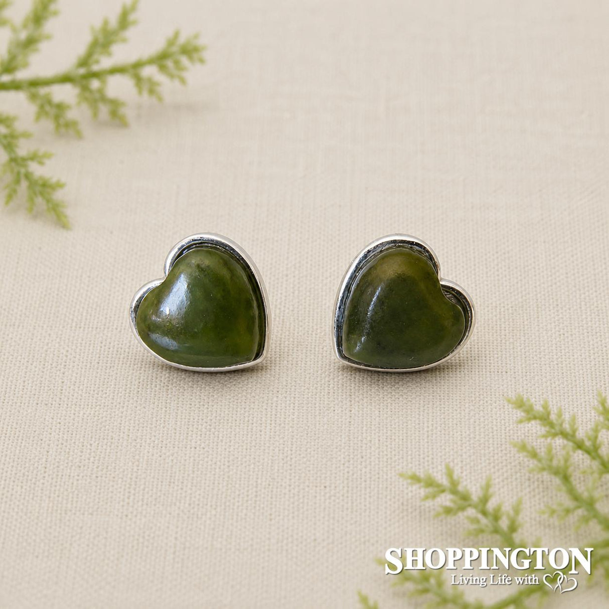 Pounamu - Earrings Sterling Silver Heart Stud 12mm