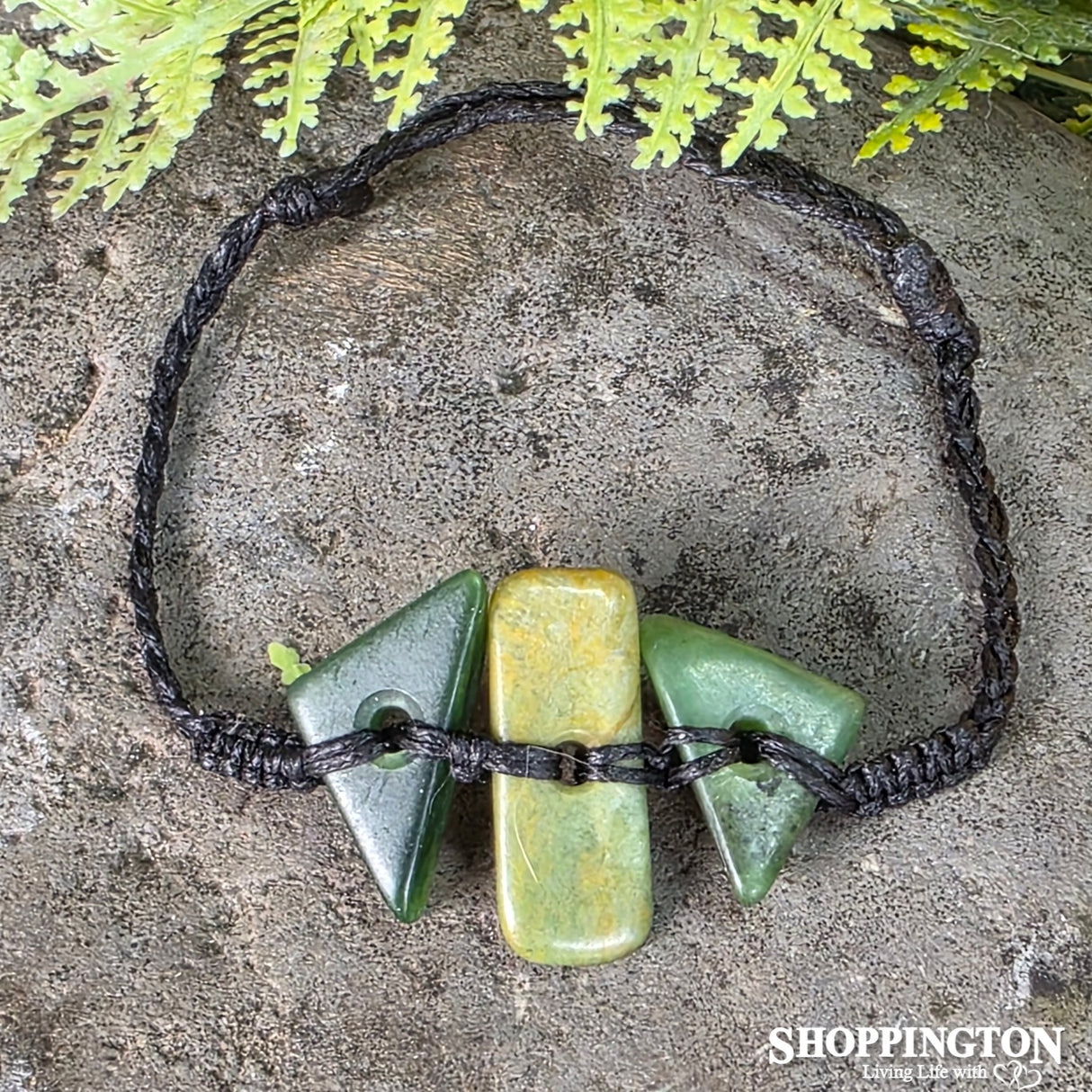 Pounamu - KÅmore Triangle End Beads