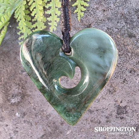 Pounamu - Koru Manawa (Heart) Auhunga Pendant